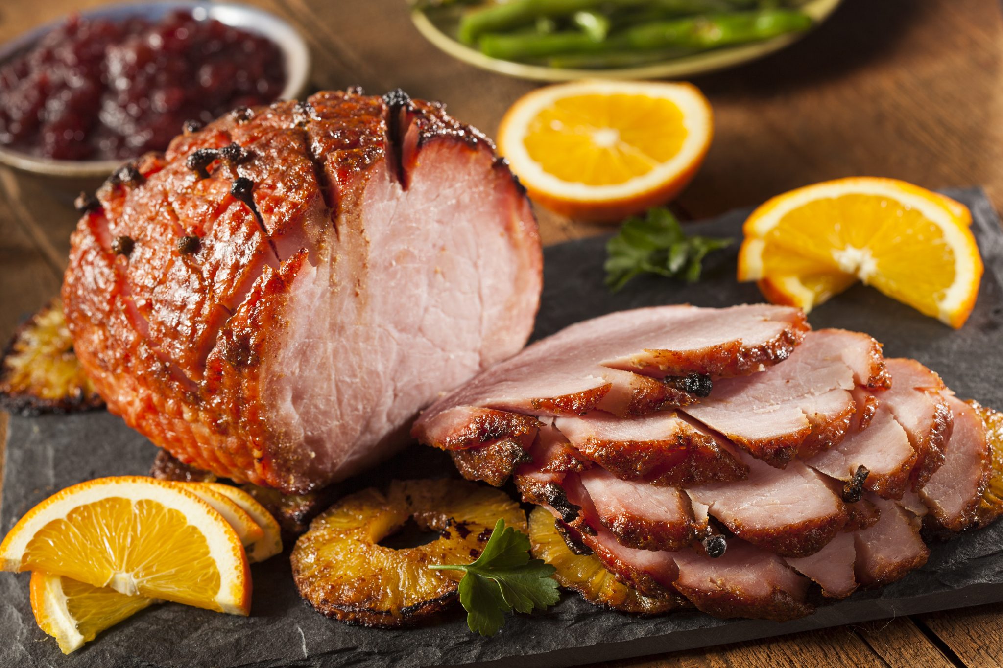 Roast pork loin with smoked ham and Gruyère stuffing recipe delicious