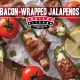 Bacon wrapped jalapeno poppers featuring Indiana Kitchen bacon