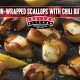A delicious surf and turf combo meets in these Bacon Wrapped Scallops featuring Indiana Kitchen bacon