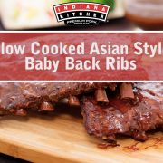 Slow cooked Asian Style Indiana Kitchen back ribs