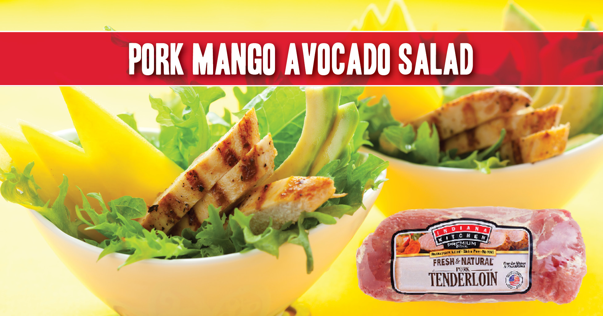 pork mango avocado salad featuring indiana kitchen pork tenderloin