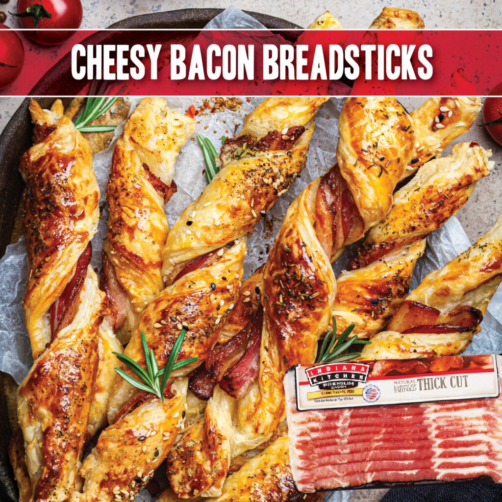 Cheesy Bacon Breadsticks - Indiana Kitchen