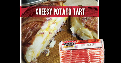 cheese potato tart featuring Indiana kitchen bacon