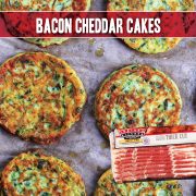 savory pancakes made with cheddar, green onion and Indiana Kitchen bacon recipe