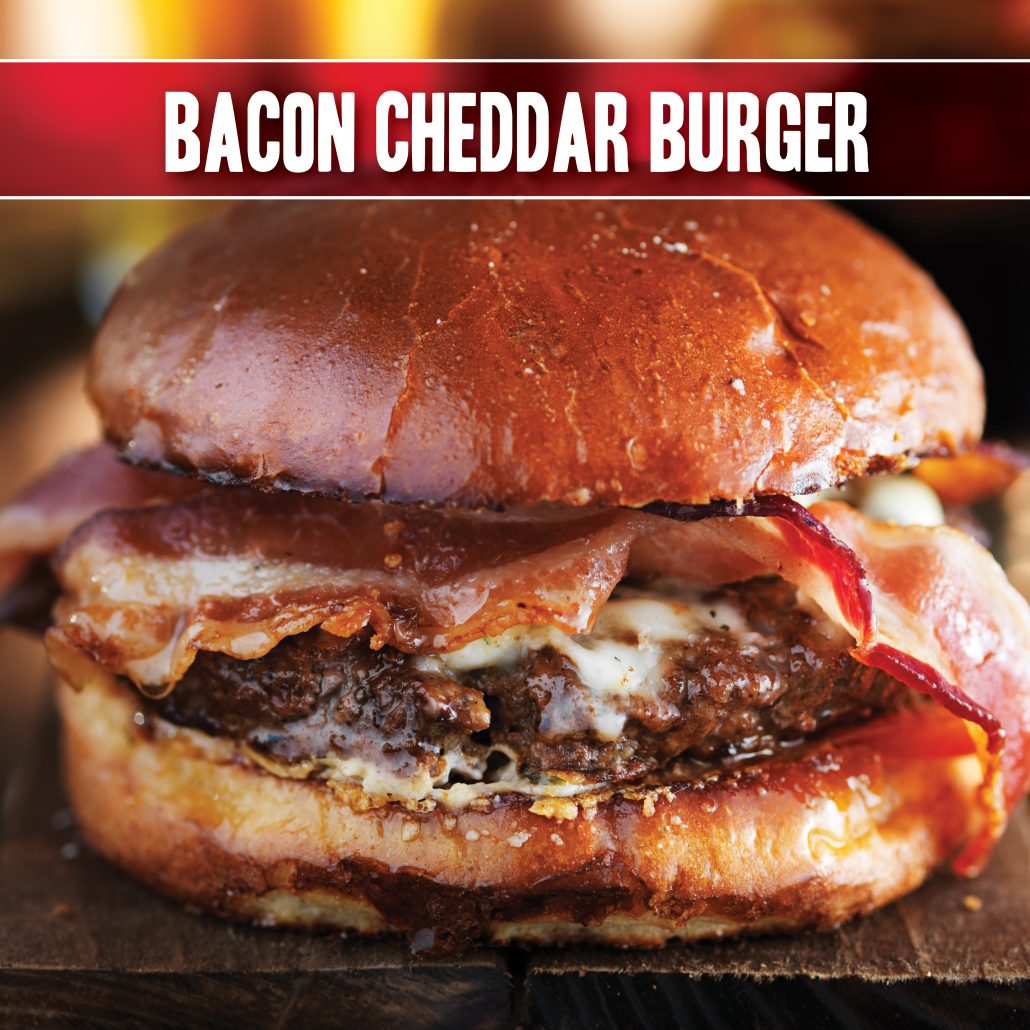 Bacon cheddar burger indiana kitchen brand pork products